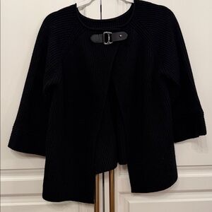 POLO Ralph Lauren X fine merino Sweater w/leather & Buckle Detail, reversible XS